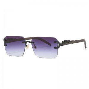 RUISEN'S Cubic Cheetah Randlose Modesonnenbrille 3003