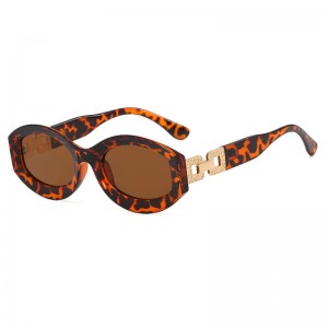 RUISEN'S Fashion Oval Chain Gafas de sol irregulares con montura pequeña 13063