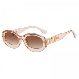 RUISEN’S Fashion Oval Chain Irregular Small Frame Sunglasses 13063