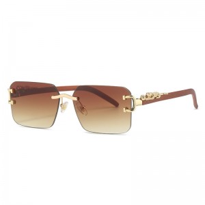 RUISEN'S Cubic Cheetah Randlose Modesonnenbrille 3003