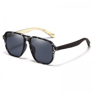 RUISEN'S Lunettes de soleil en bois tendance pour hommes 63732