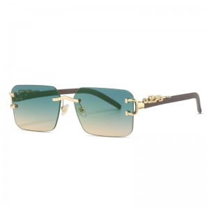 RUISEN'S Cubic Cheetah Randlose Modesonnenbrille 3003