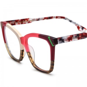 RUISEN’S Custom Multicolor Patchwork Square Eyeglasses Frame 19343