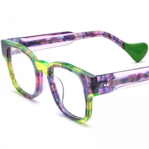 RUISEN’S Custom Multi-color Patchwork Square Eyeglasses Frames 19357