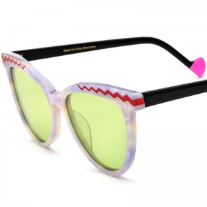 Gafas de sol tipo ojo de gato con placa color block personalizada de RUISEN 19362T