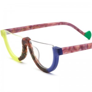 RUISEN'S Custom Multicolor Frosted Half round Eyeglass Frames 19361