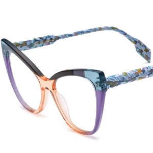 Montature per occhiali con piastra Cat's Eye patchwork personalizzata RUISEN'S 19251