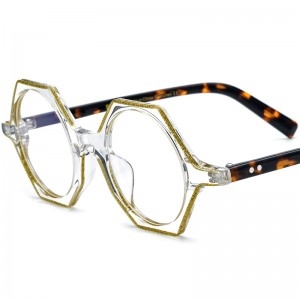 RUISEN’S Custom Polygonal Glitter Plate Eyeglass Frames 19303