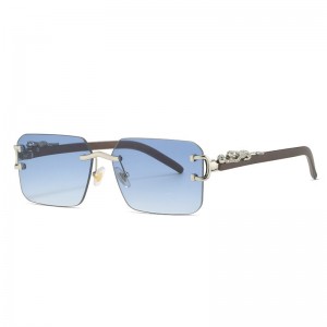 RUISEN'S Cubic Cheetah Randlose Modesonnenbrille 3003