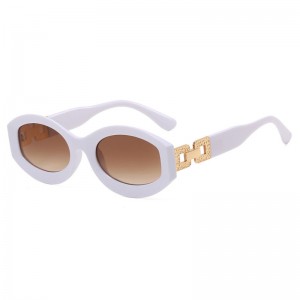 RUISEN'S Fashion Oval Chain Irregular Small Frame Sunglasses 13063