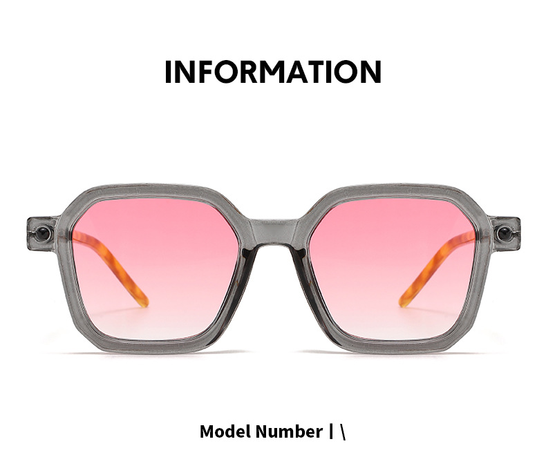 Simple Square Sunglasses Fashion Flat Lens-4