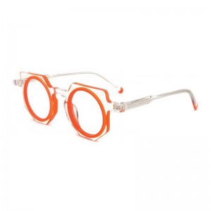 Gafas con montura de espejo óptico de acetato de tendencia multilateral de RUISEN G2392