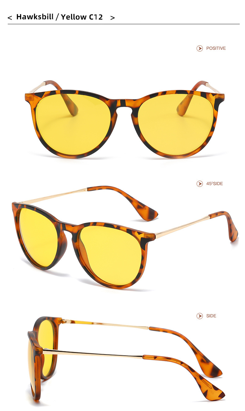 Lunettes de soleil rondes pour femmes et hommes classiques