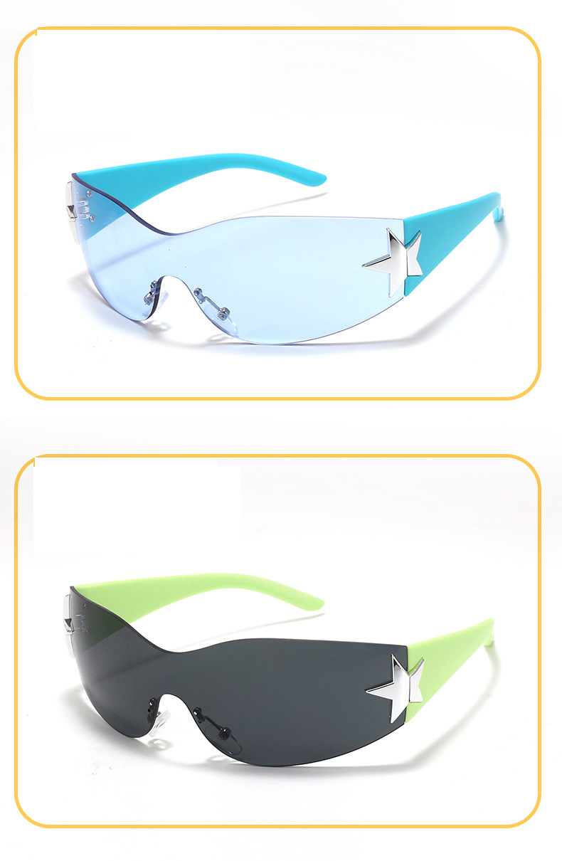 Lunettes de soleil tendance pentagramme pour enfants de RUISE'S, sans monture, pour l'extérieur, DJ503