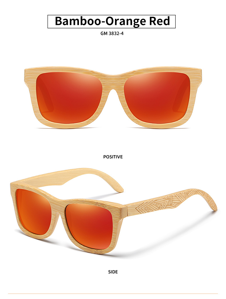 RUISEN'S Gafas de sol retro de madera para hombre y mujer 3832