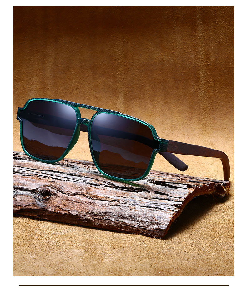 RUISEN'S Gafas de sol retro de madera para hombre 63732