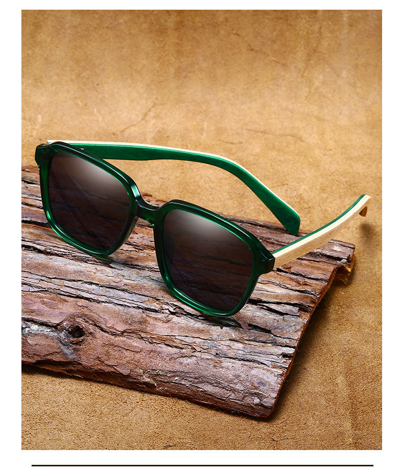 RUISEN'S Herren-Sonnenbrille aus polarisiertem, hellem Holz, 63734