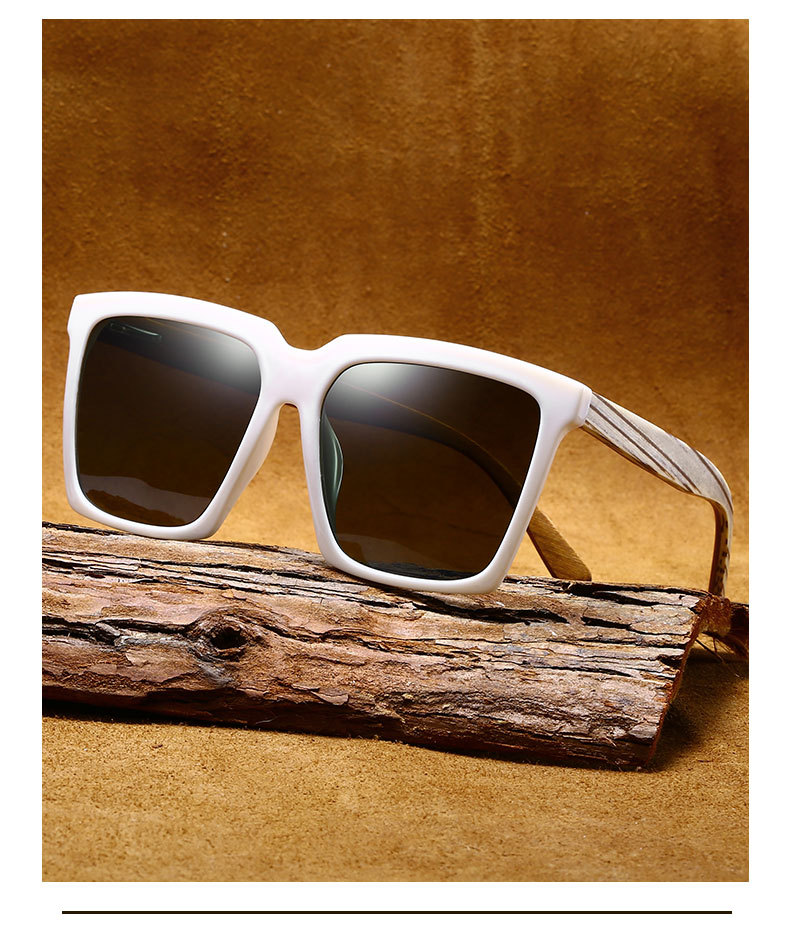 RUISEN'S Retro-Holzsonnenbrille mit polarisiertem Licht für Herren 63739