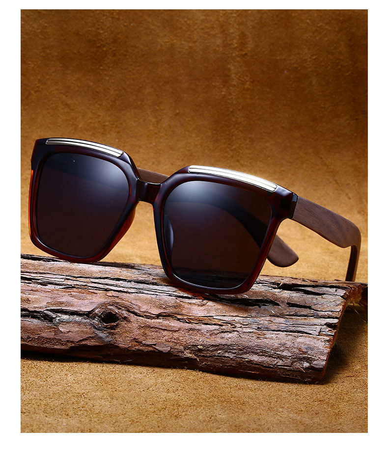 RUISEN'S Men's New Retro Style Wooden Sunglasses 63741