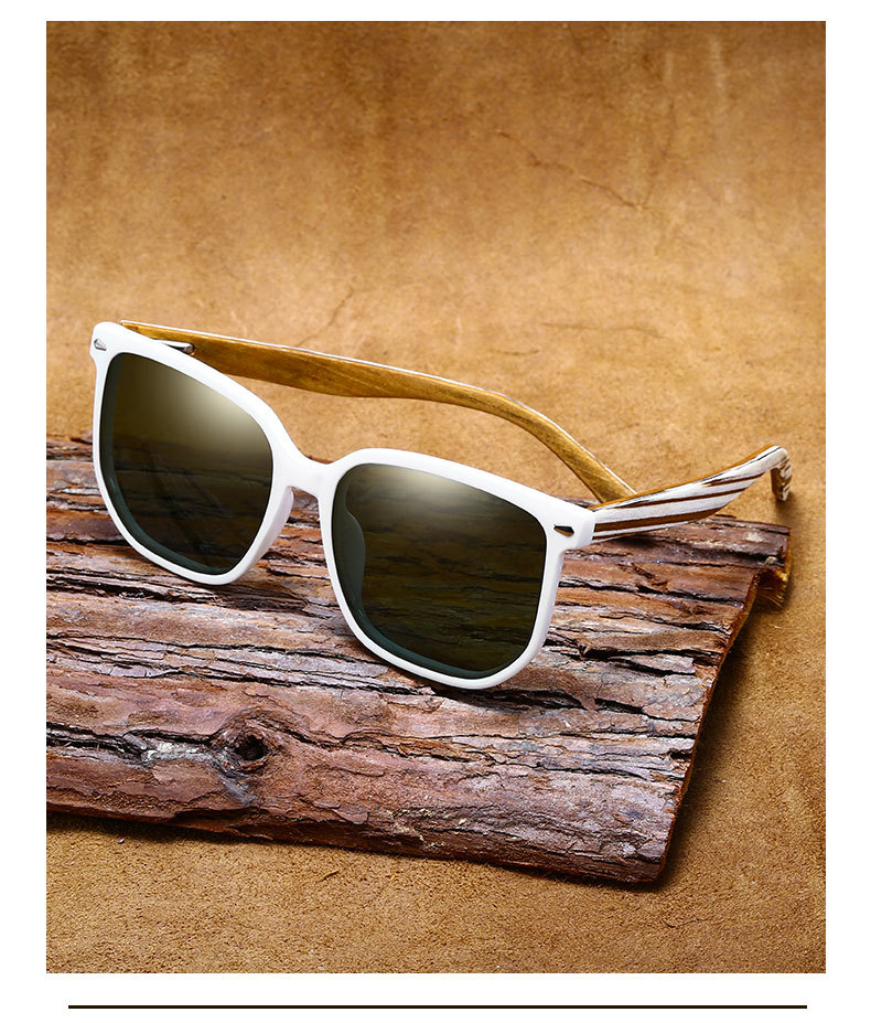 RUISEN'S Men's Retro Style Wooden Sunglasses 63729