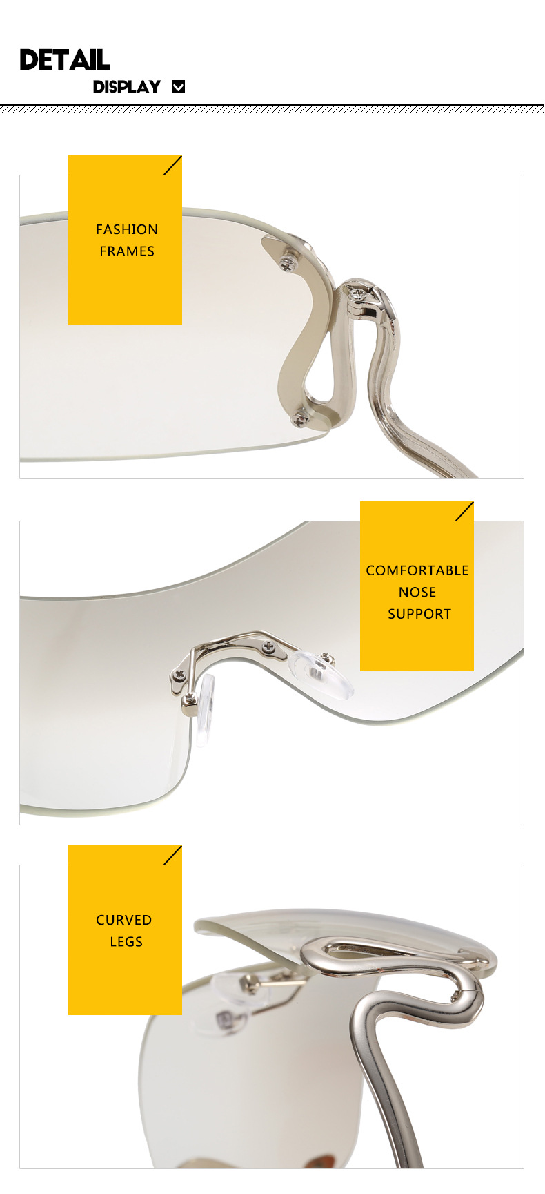 RUISEN'S Fashion Spirit Snake Einteilige Sonnenbrille 3559-13