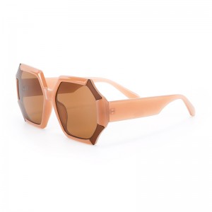 RUISEN'S 2083 - Gafas de sol poligonales con montura grande retro para mujer