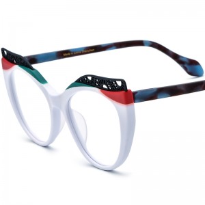 New Multi-color Patchwork Cat's Eye Plate Eyeglass Frames 19365