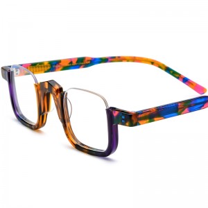 RUISEN'S Custom Multicolor Patchwork Square Eyeglasses Frame 19352