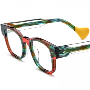 Montures de lunettes carrées patchwork multicolores personnalisées RUISEN'S 19357