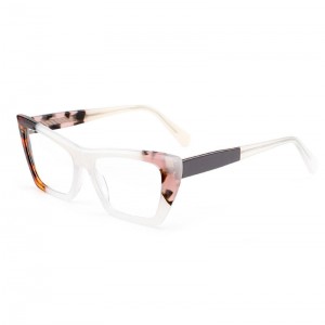 RUISEN’S Multi Color Splicing Eyeglass Frame, Fashionable Cat Eye Small Frame Board, Optical Eyeglass Frame UN3233