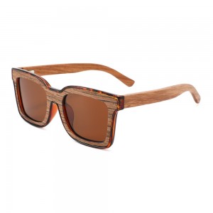 RUSEN'S Lunettes de soleil en bois pour homme 2115