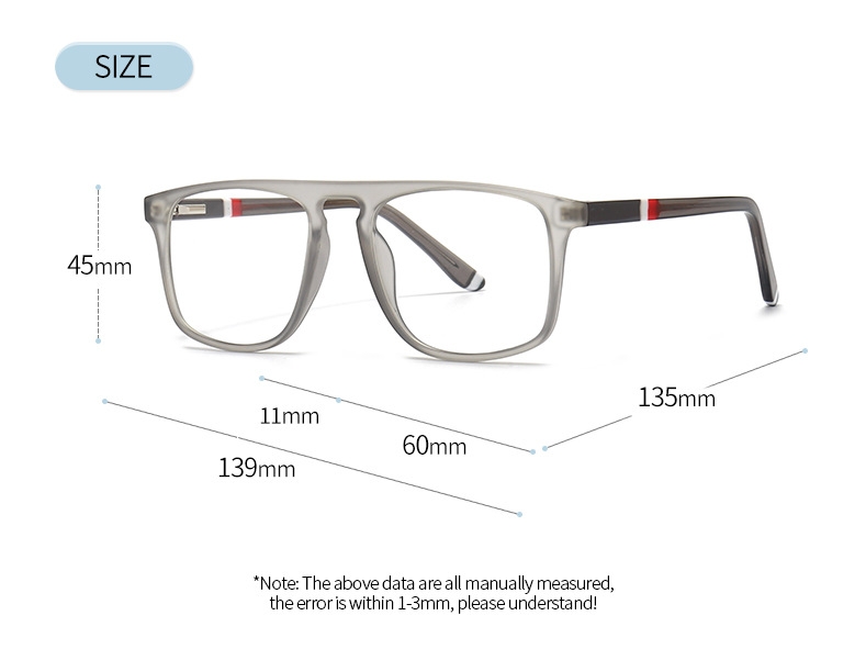 Tableau des tailles de lunettes optiques d'ordinateur rétro unisexes