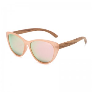 RUISEN'S Gafas de sol de madera con montura de espejo en forma de gato de moda 1065