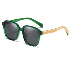 RUISEN'S Lunettes de soleil polarisées en bois clair pour hommes 63734