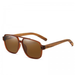 RUISEN'S Lunettes de soleil en bois faites à la main de style pilote pour hommes 61624