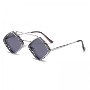 RUISEN'S Gafas de sol unisex con montura en forma de diamante Steampunk de moda