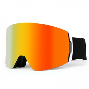 Grandes lunettes de ski antibuée cylindriques magnétiques à double couche de RUISEN'S SK-386