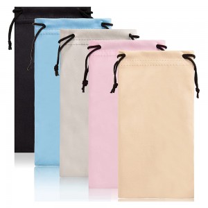 RUISEN’S New Microfiber Glasses Bag Solid Color Drawstring Storage Bag