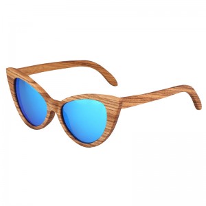 Ruisen'S Women's Cat Eye Frame Wooden Sunglasses 56158