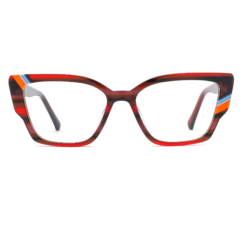 Modische optische Acetat-Patchwork-Brille mit quadratischem Rahmen -2