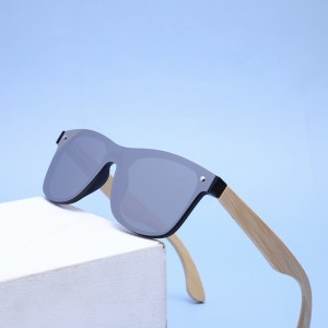 RUISEN'S Lunettes de soleil de sport design en bois de bambou