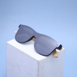 RUISEN'S Lunettes de soleil de sport design en bois de bambou