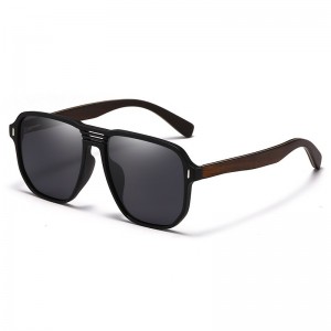 RUISEN'S Lunettes de soleil en bois tendance pour hommes 63732