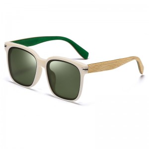 RUISEN'S Lunettes de soleil polarisées en bois clair pour hommes 63740