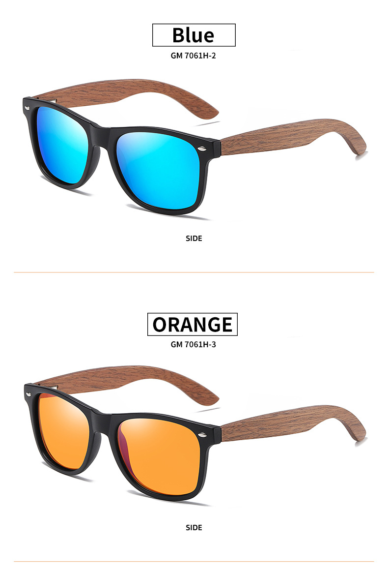 RUISEN'S Holz-PC-polarisierte Sonnenbrille für Männer und Frauen 7061