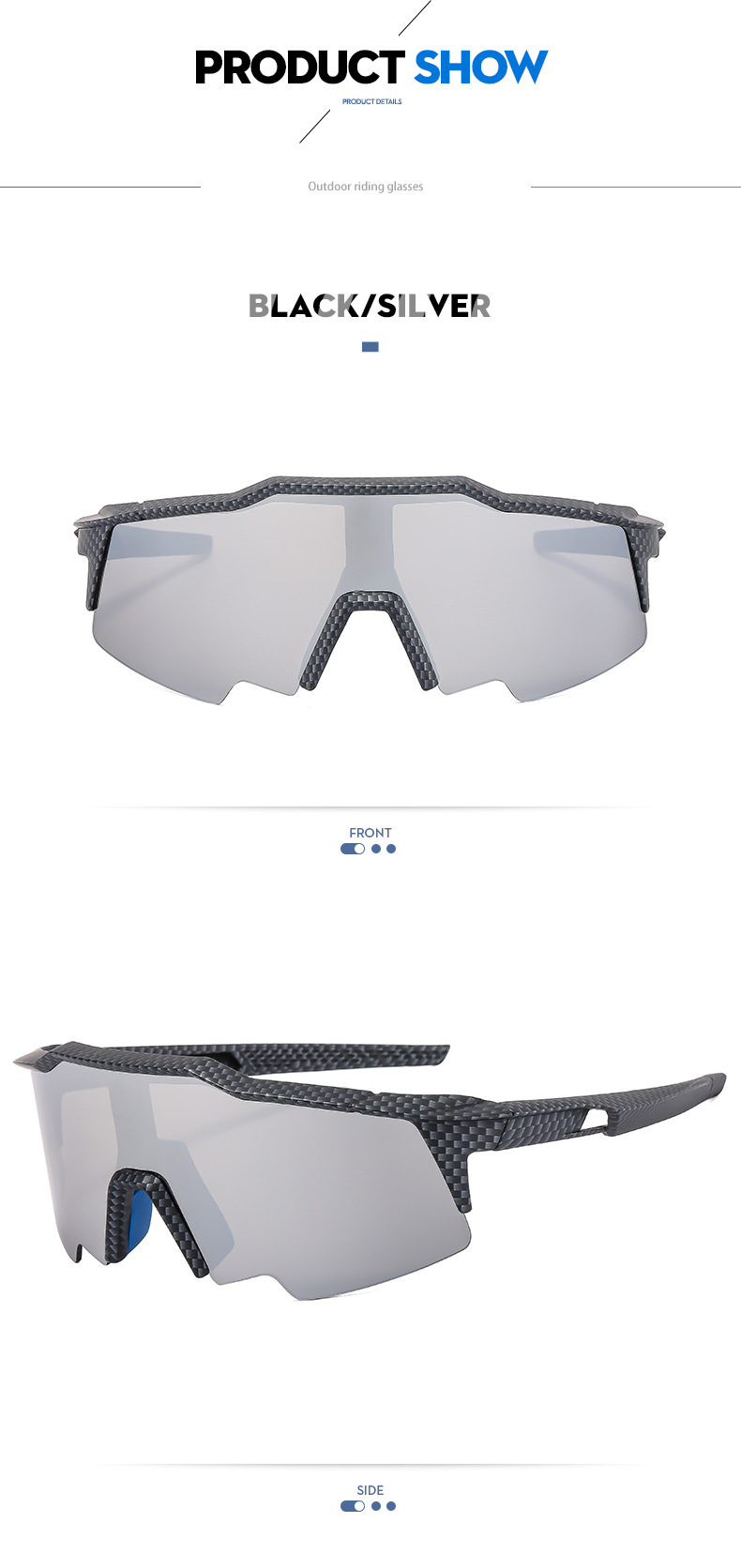 RUISEN'S Sports Dazzling Large Frame Outdoor Cycling Windproof Integrated Sunglasses BL5805