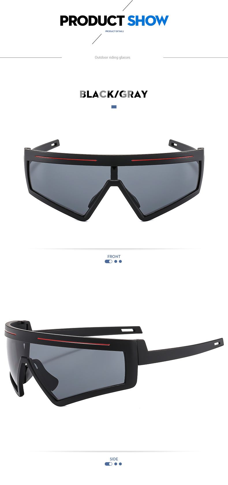 RUSEN'S Sports lunettes de soleil de cyclisme en plein air coupe-vent H2342