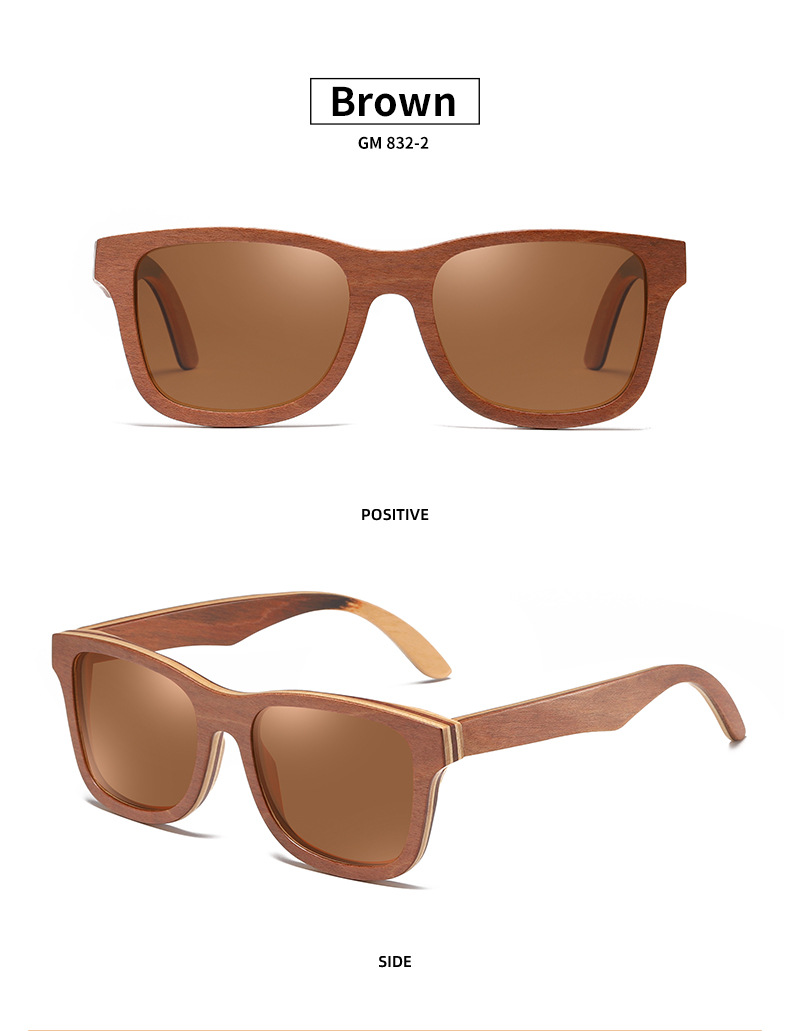 Gafas de sol de madera RUISEN'S para hombre y mujer 832