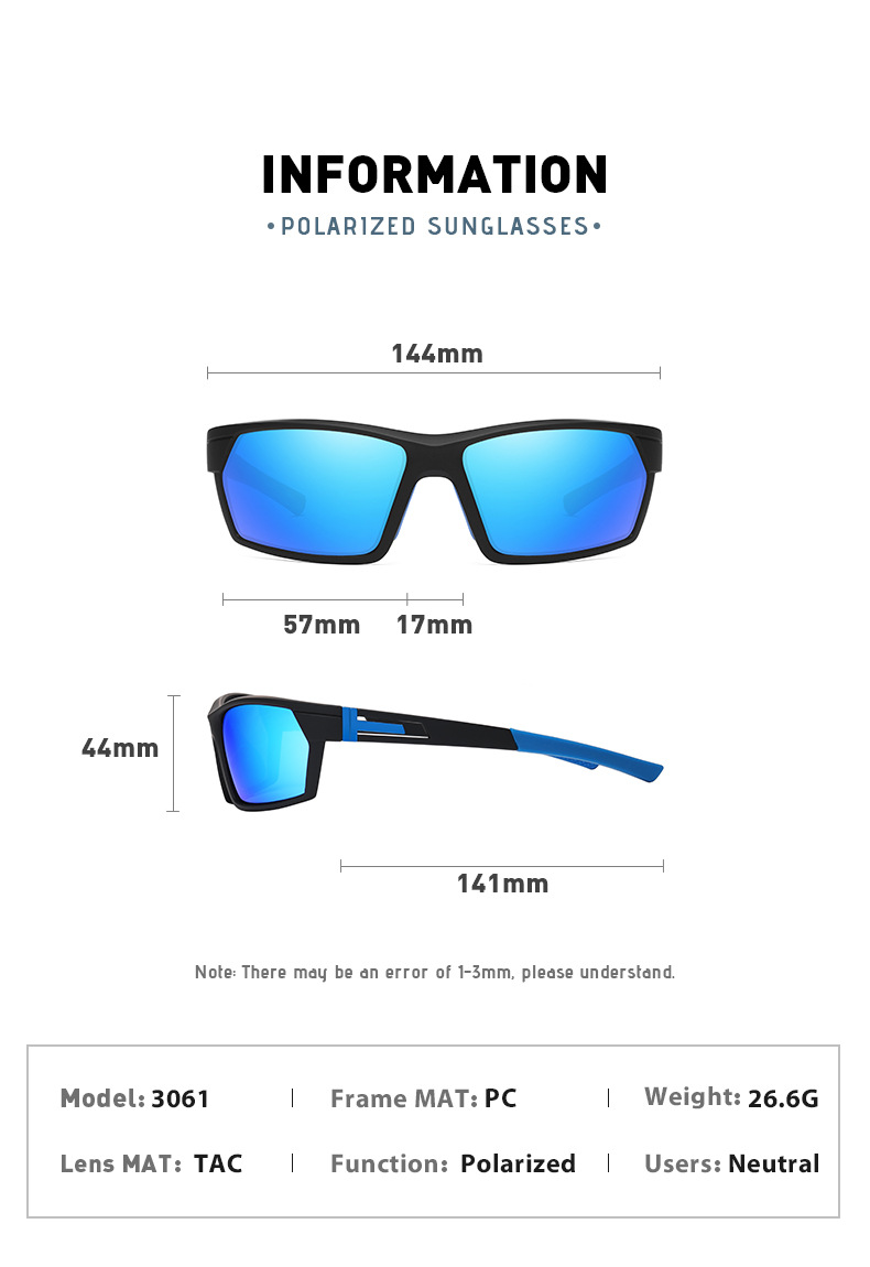 RUISEN'S Sport Occhiali da sole polarizzati colorati da uomo per ciclismo all'aperto 3061