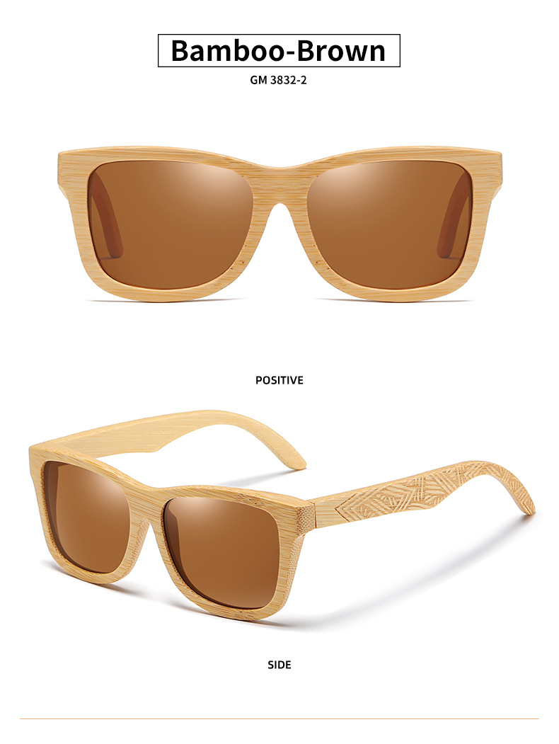 RUISEN'S Retro Wooden Sunglasses for Men and Women 3832